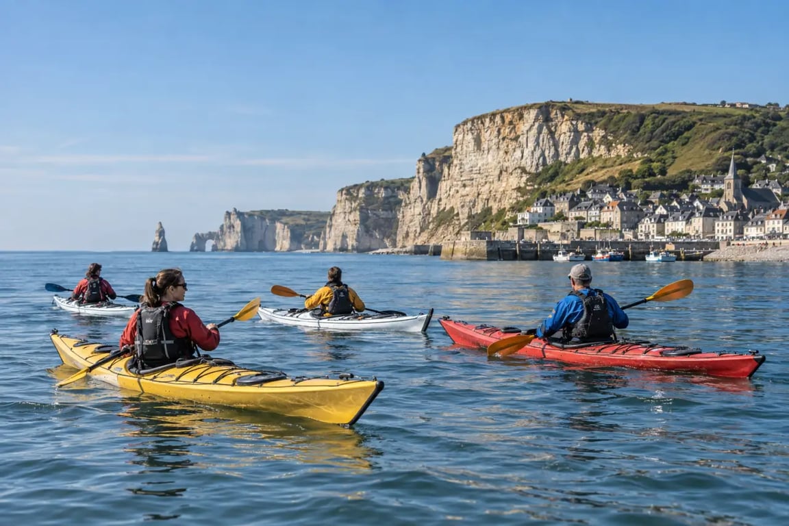 Kayak de mer en Normandie sur le littoral de la Manche