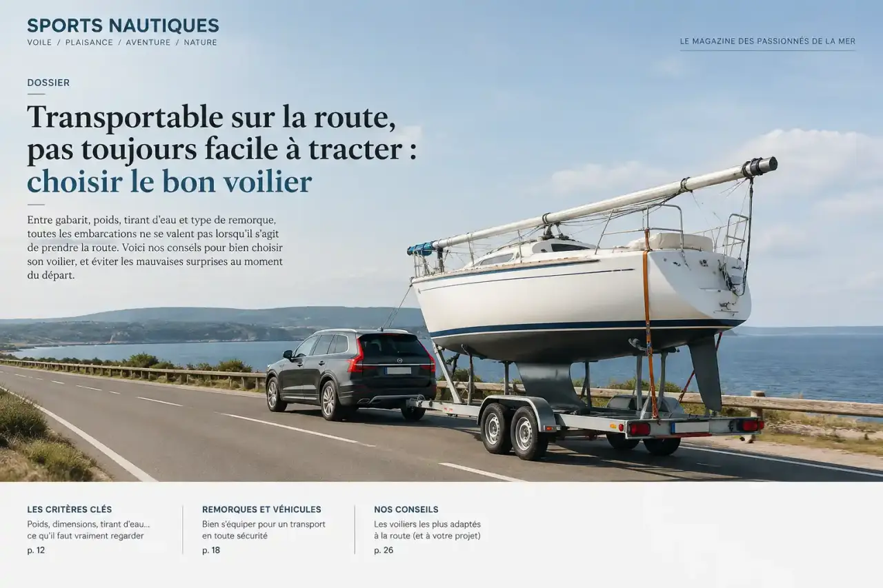 Transportable sur la route, pas toujours facile à tracter : choisir le bon voilier