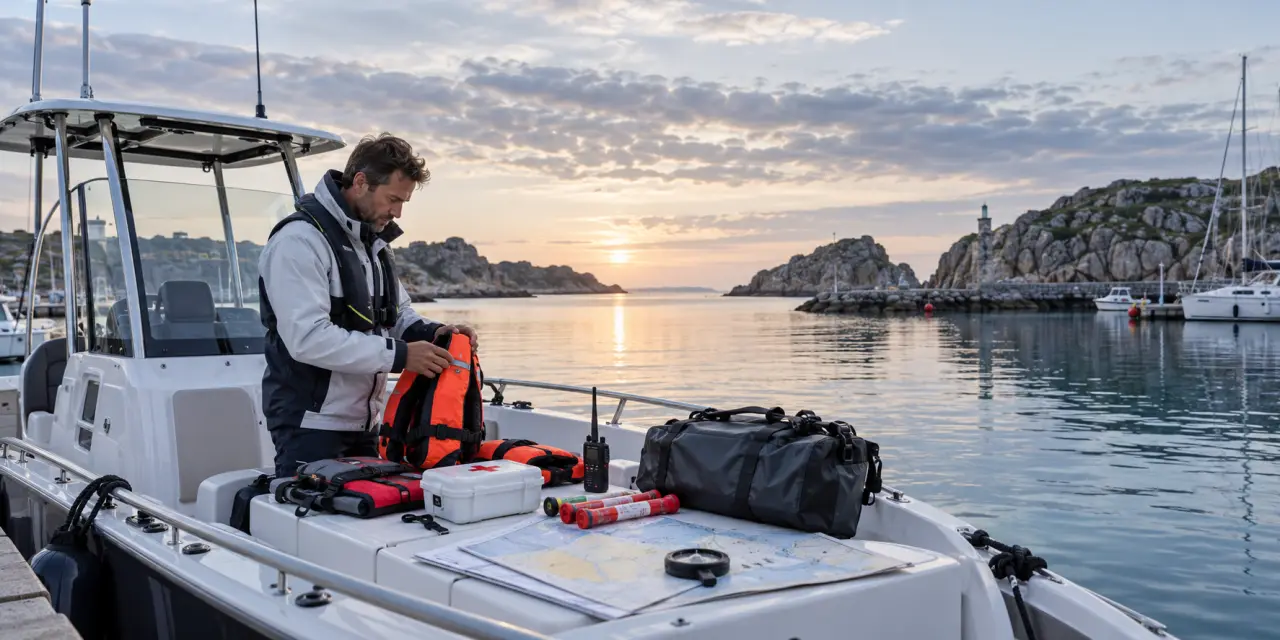 L’équipement obligatoire d’un bateau côtier dépend de l’abri et se contrôle avant le départ