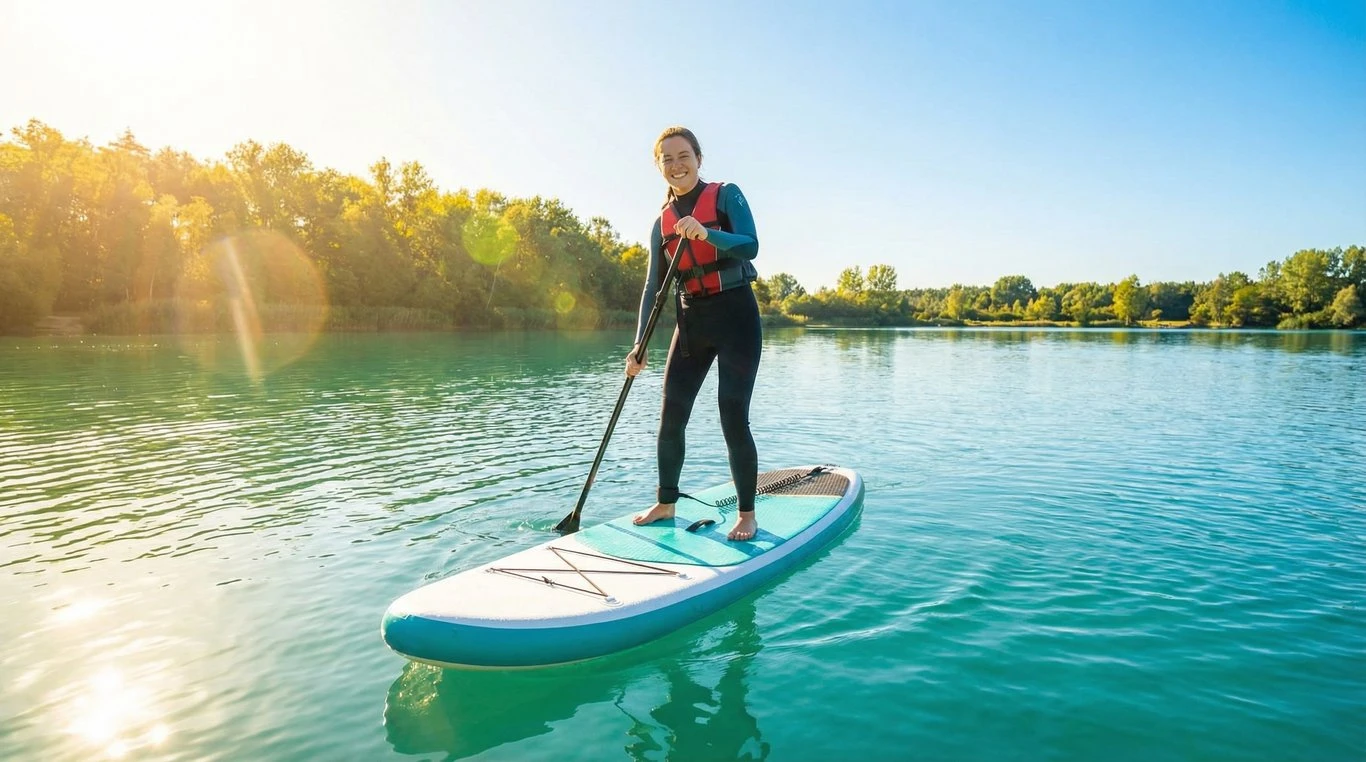 Paddle sur un lac calme
