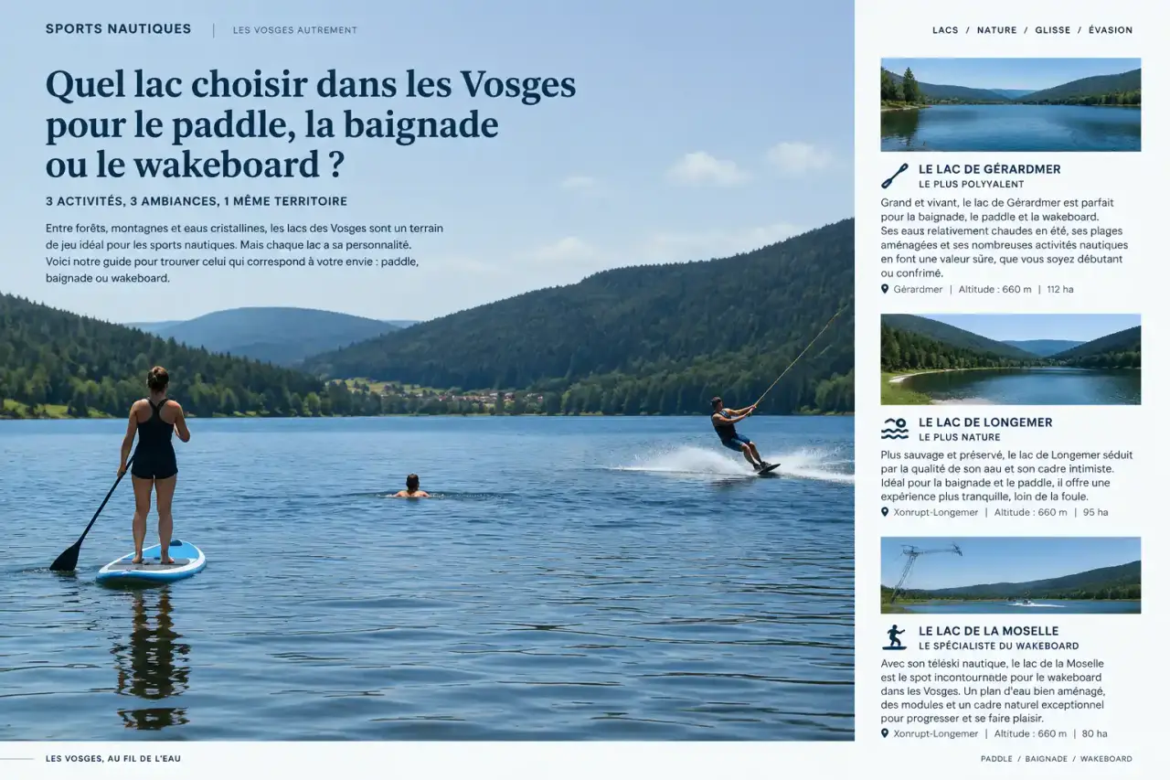 Quel lac choisir dans les Vosges pour le paddle, la baignade ou le wakeboard ?